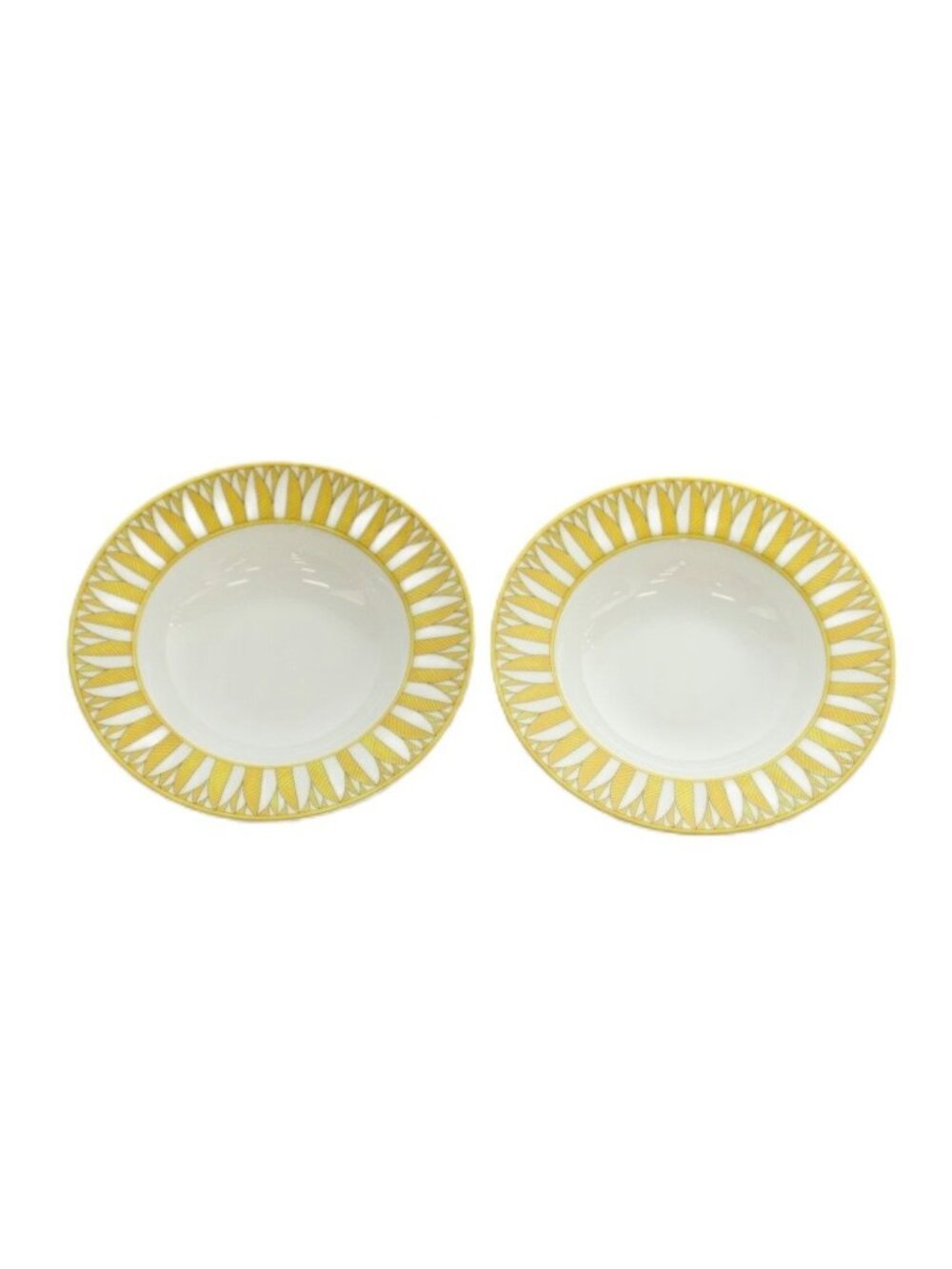Hermes Soleil de Piece Set Tableware Dish Pasta Plate 24 White Yellow